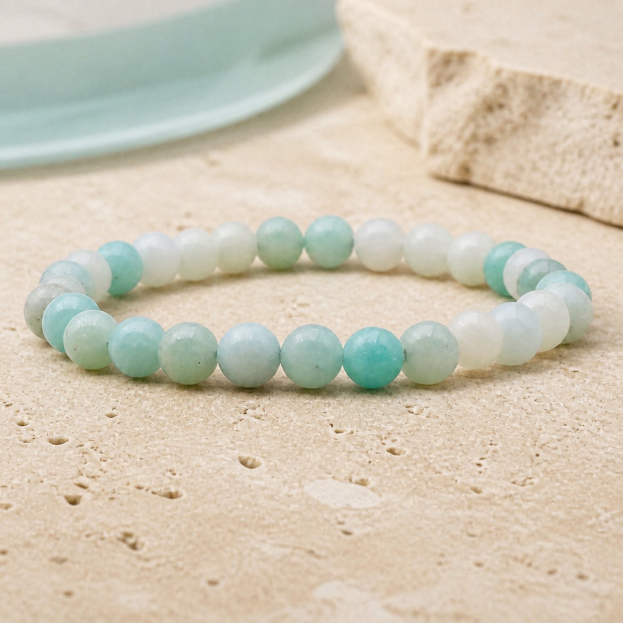 Bracelet Amazonite 6 mm – Affirmation Douce