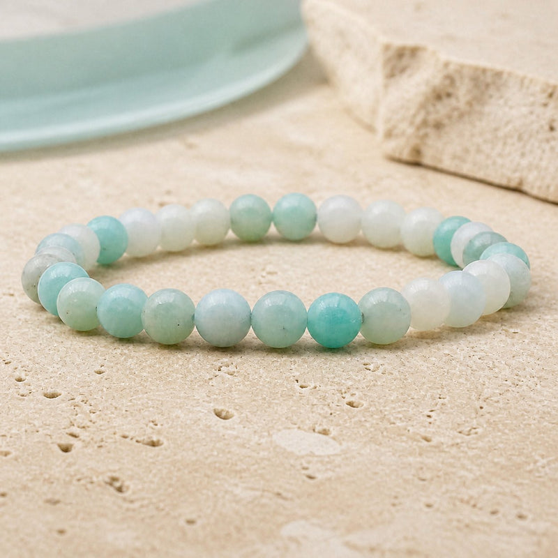 Bracelet Amazonite 6 mm – Affirmation Douce