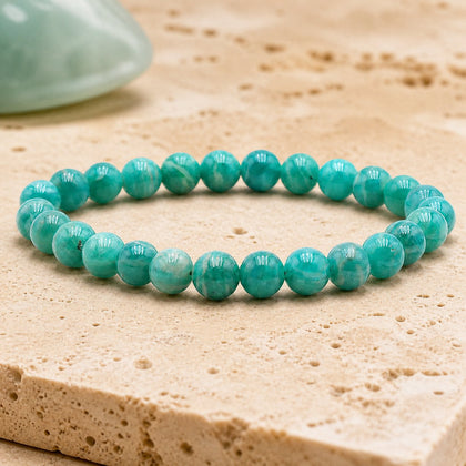 Bracelet Amazonite 6 mm – Cœur Apaisé
