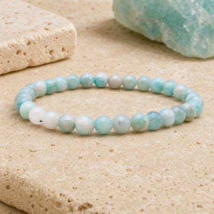 Bracelet Amazonite 6 mm – Élan Serein