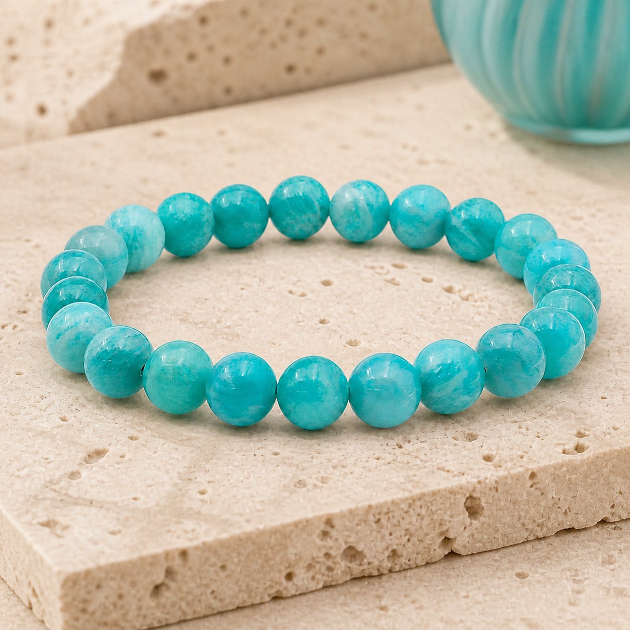 Bracelet Amazonite 8 mm – Alizé Paisible