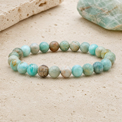 Bracelet Amazonite 8 mm – Halte du Voyageur