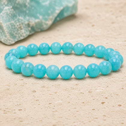Bracelet Amazonite 8 mm – Halte Tranquille