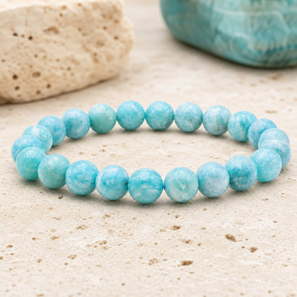 Bracelet Amazonite Pérou 8 mm – Refuge Tranquille