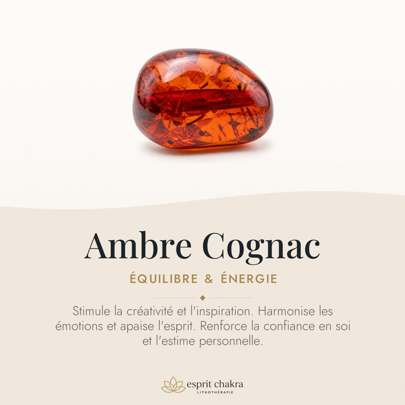 Bracelet Ambre Cognac 6 mm – Équilibre