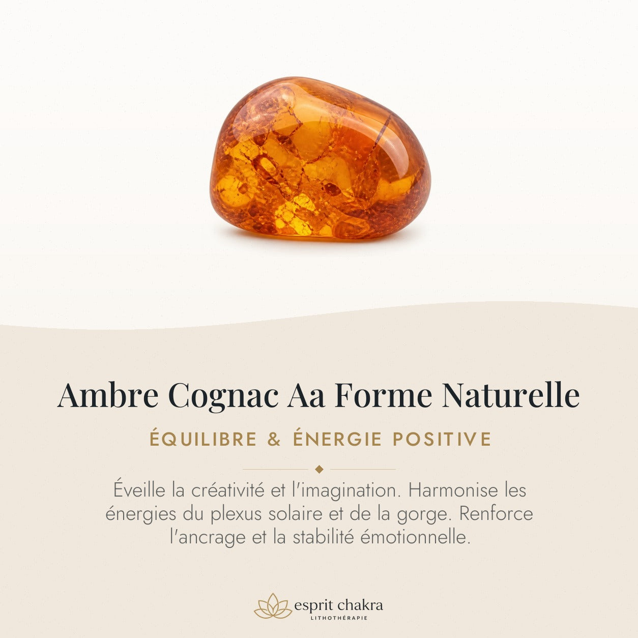 Bracelet Ambre Cognac 6 mm – Optimisme Chaleureux — vertus de la pierre