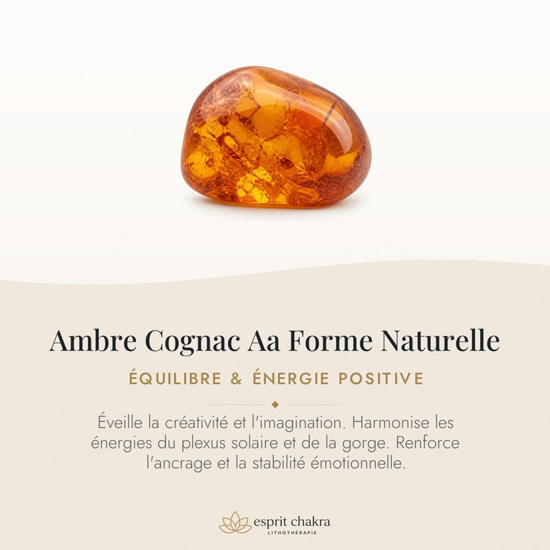Bracelet Ambre Cognac 6 mm – Optimisme Chaleureux