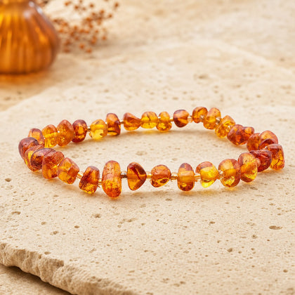 Bracelet Ambre Cognac 6 mm – Optimisme Chaleureux