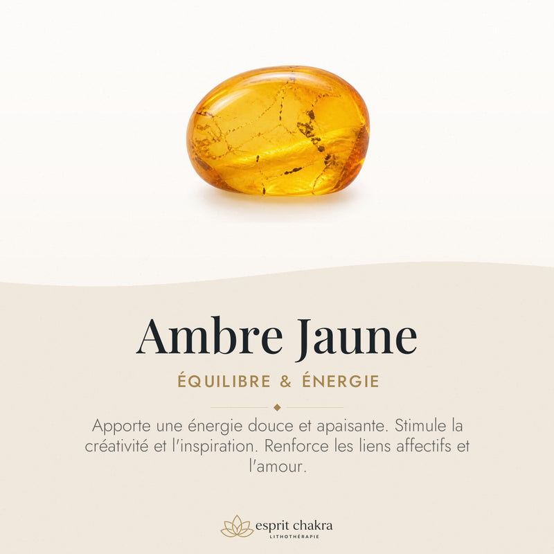 Bracelet Ambre Jaune 6 mm – Équilibre