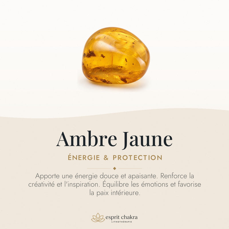 Bracelet Ambre Jaune 8 mm – Réconfort Solaire