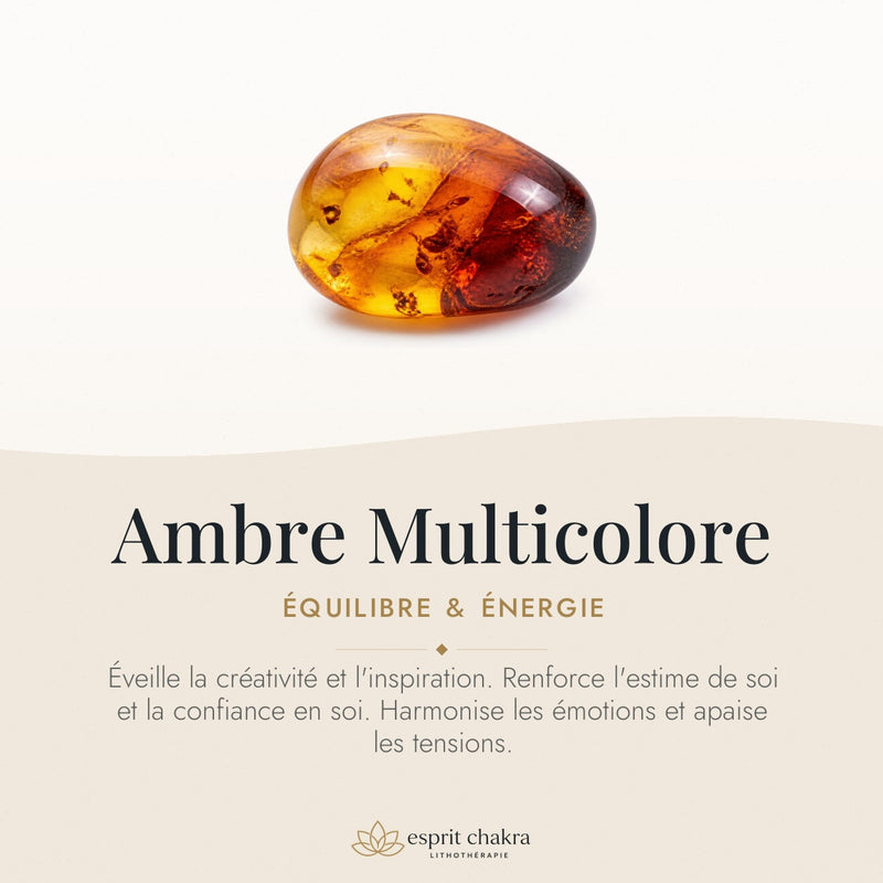 Bracelet Ambre Multicolore 6 mm – Équilibre
