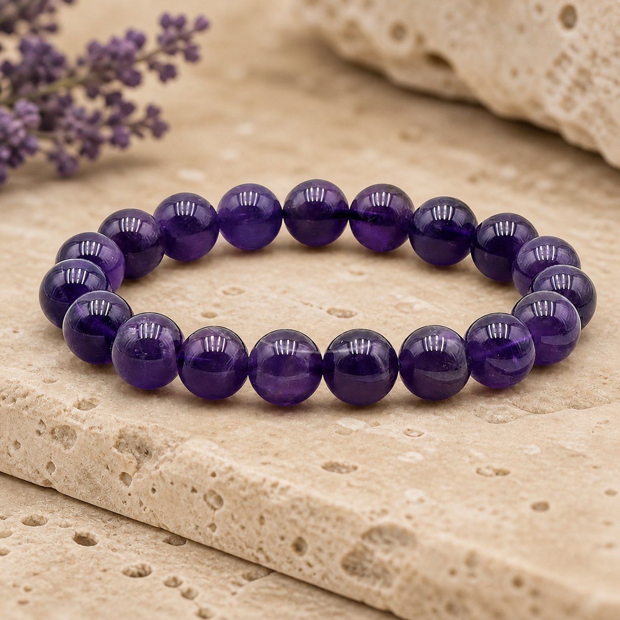 Bracelet Améthyste 10 mm – Inspiration Silencieuse