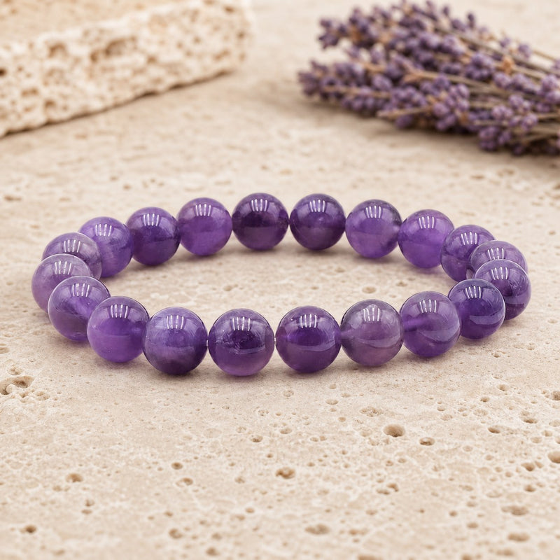 Bracelet Améthyste 10 mm – Pensée Sereine