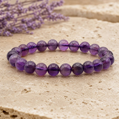 Bracelet Améthyste 8 mm – Esprit Apaisé