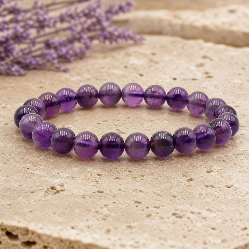 Bracelet Améthyste 8 mm – Esprit Apaisé
