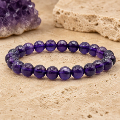 Bracelet Améthyste 8 mm – Havre Paisible