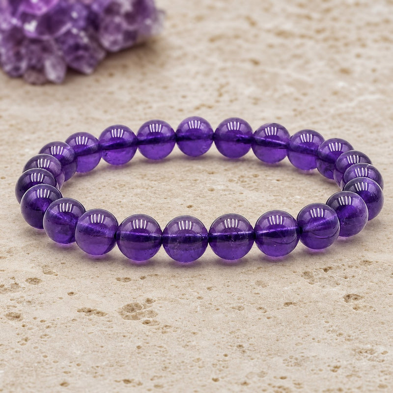 Bracelet Améthyste 8 mm – Retraite Douce