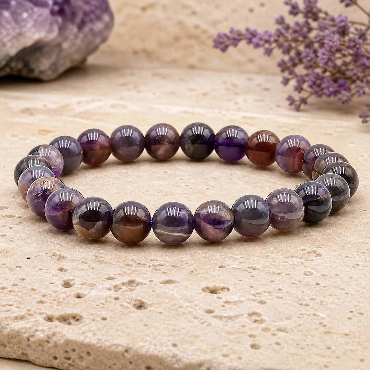 Bracelet Améthyste 8 mm – Silence de l’Esprit