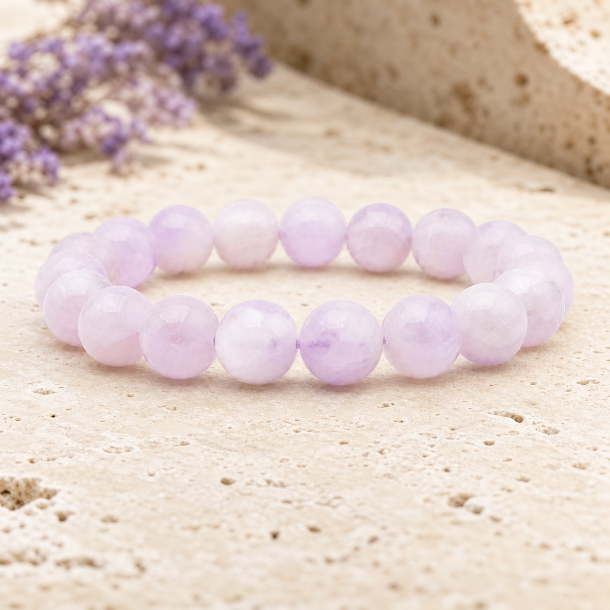 Bracelet Améthyste Lavande 10 mm – Sérénité Tendre