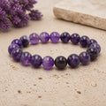 Bracelet Améthyste Rubanée 10 mm – Élan de la Patience