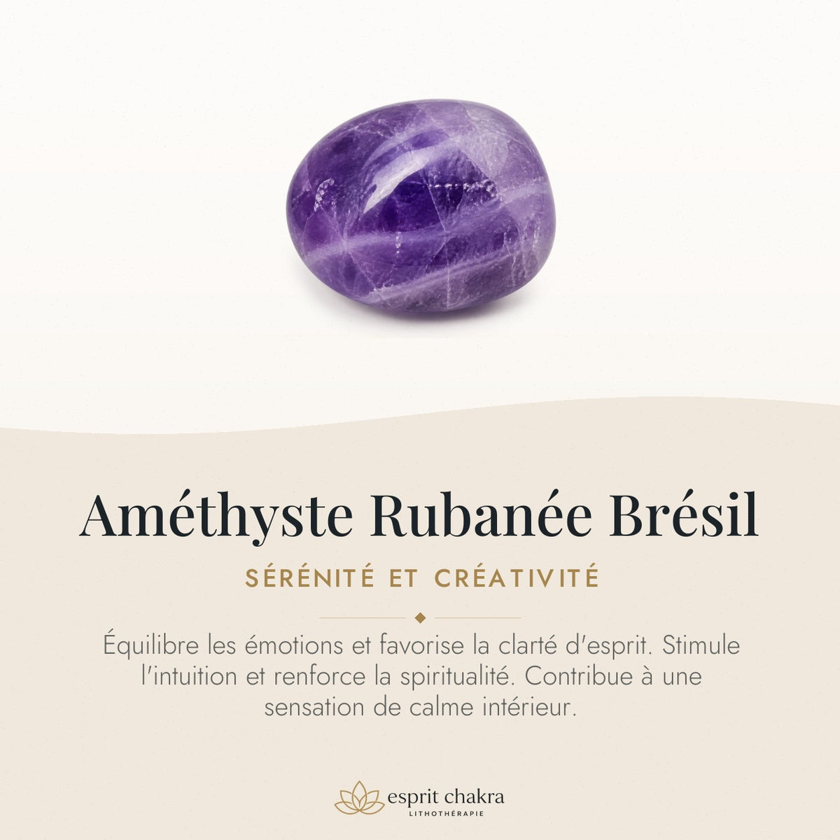 Bracelet Améthyste Rubanée 10 mm – Sérénité Constante — vertus de la pierre