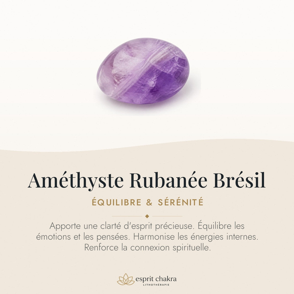 Bracelet Améthyste Rubanée 6 mm – Équilibre — vertus de la pierre