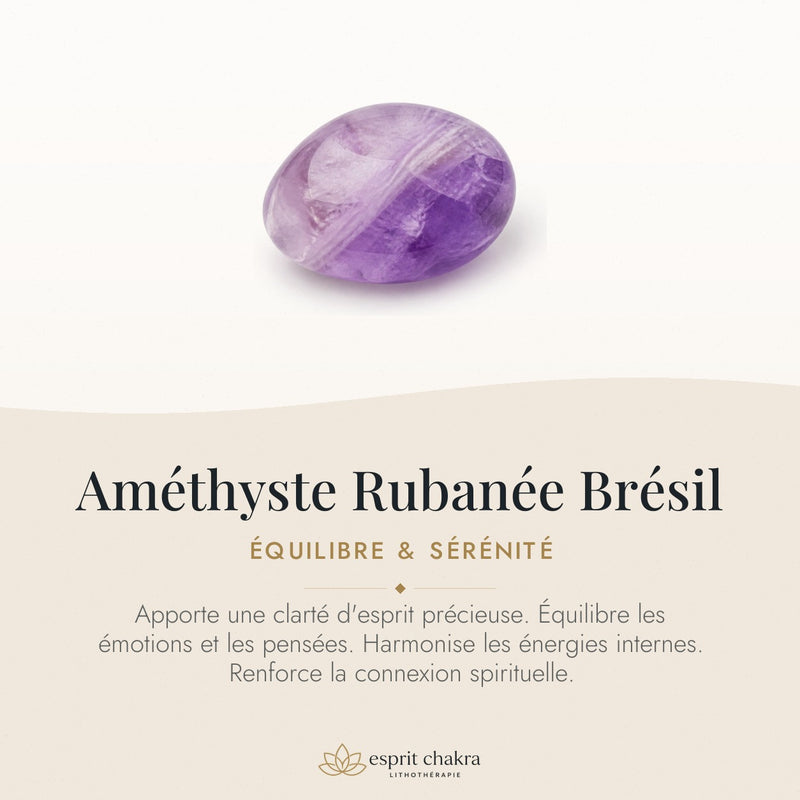 Bracelet Améthyste Rubanée 6 mm – Équilibre