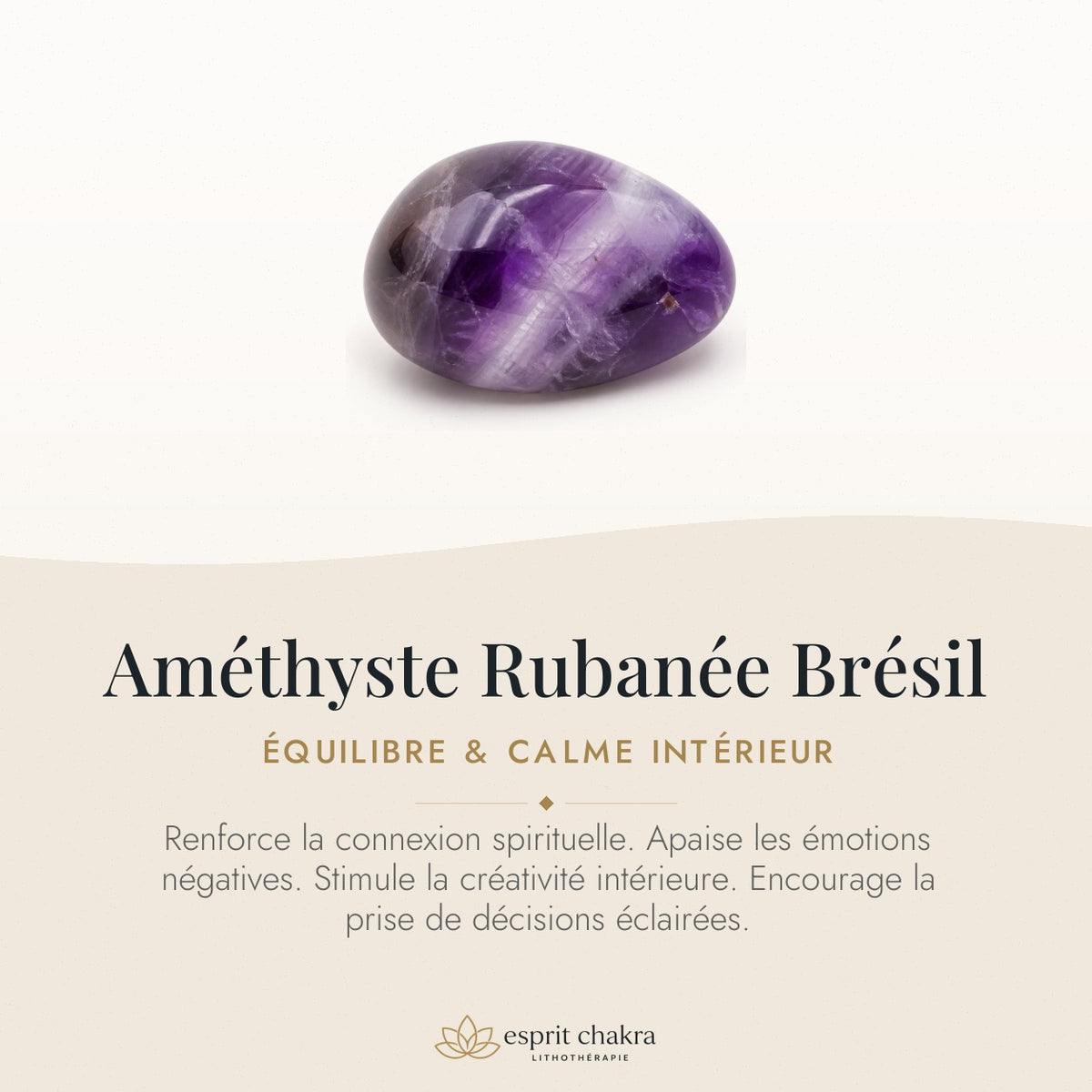 Bracelet Améthyste Rubanée 8 mm – Inspiration des Heures — vertus de la pierre