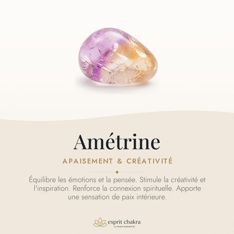 Bracelet Amétrine 6 mm – Élan Créatif