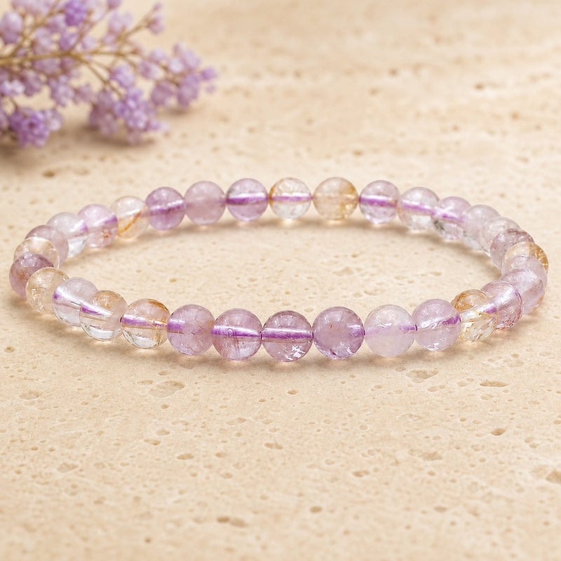 Bracelet Amétrine 6 mm – Élan Créatif
