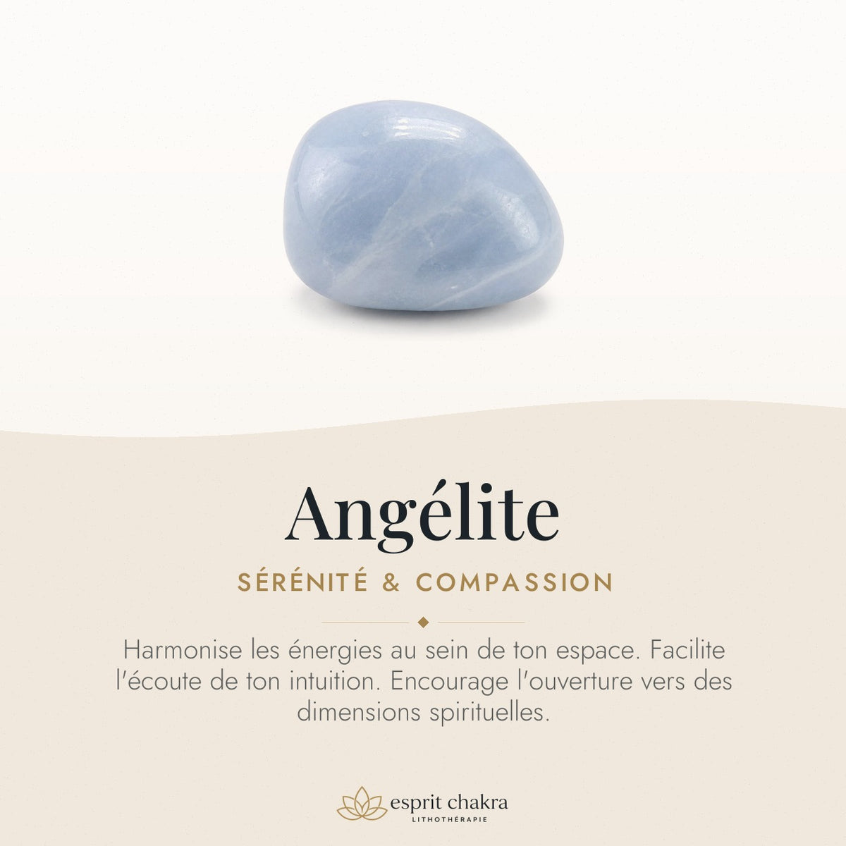 Bracelet Angélite 6 mm – Sérénité — vertus de la pierre