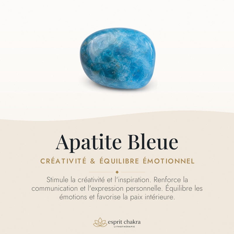 Bracelet Apatite Bleue 10 mm – Feu de la Création