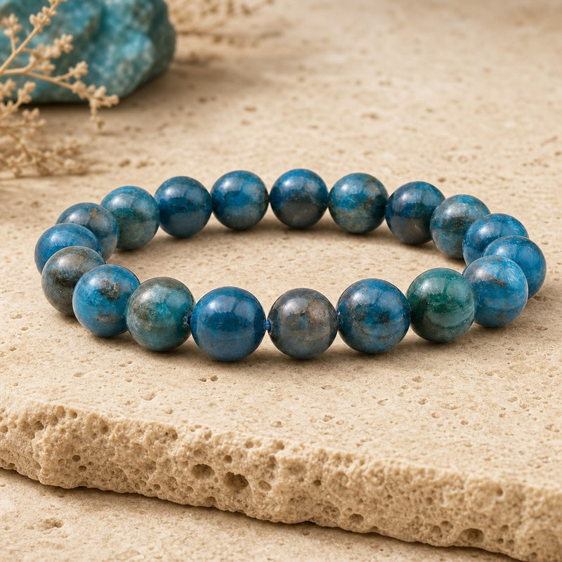 Bracelet Apatite Bleue 10 mm – Inspiration Vive