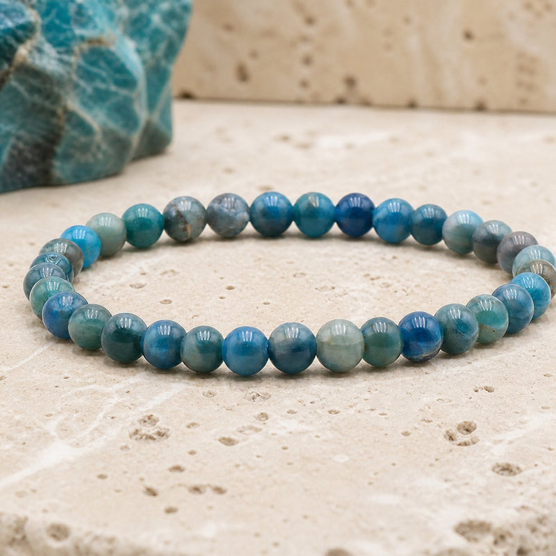 Bracelet Apatite Bleue 6 mm – Abri du Soir