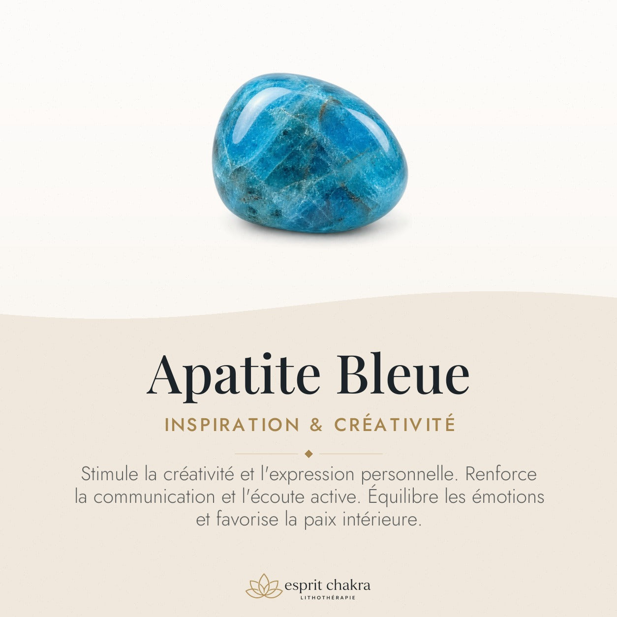 Bracelet Apatite Bleue 6 mm – Inspiration — vertus de la pierre