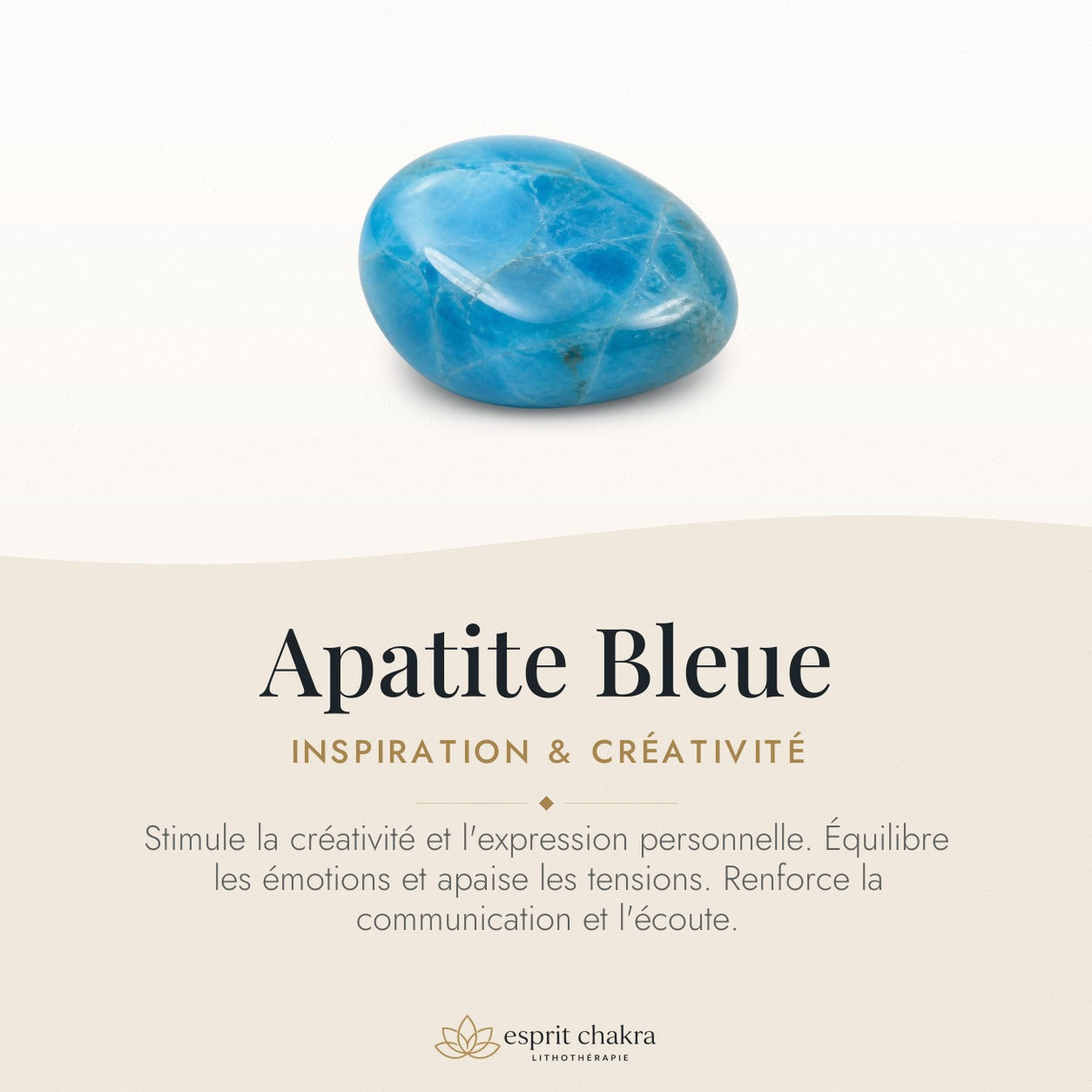 Bracelet Apatite Bleue 6 mm – Pause Sereine — vertus de la pierre