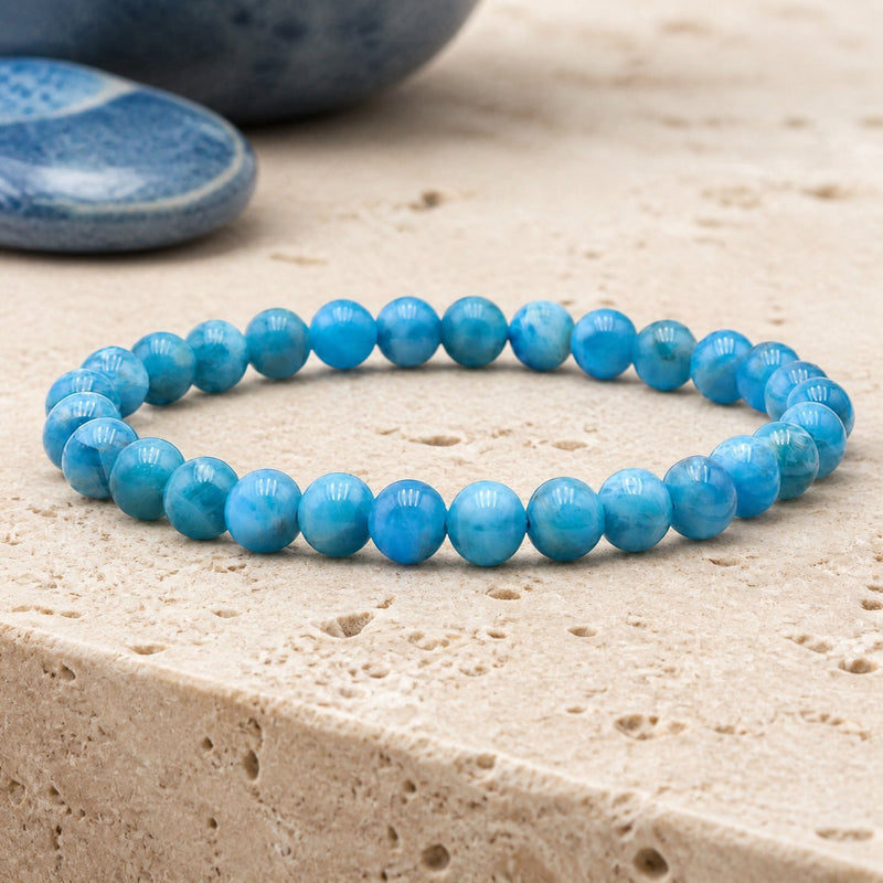 Bracelet Apatite Bleue 6 mm – Pause Sereine