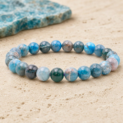 Bracelet Apatite Bleue 8 mm – Seuil Paisible