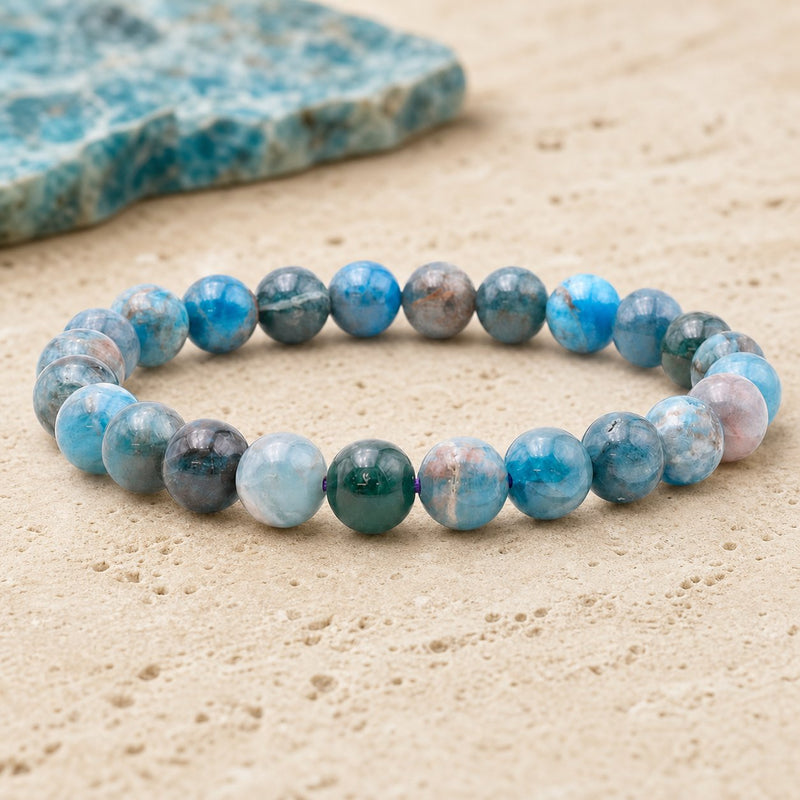 Bracelet Apatite Bleue 8 mm – Seuil Paisible