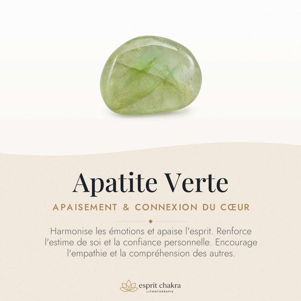 Bracelet Apatite Verte 4 mm – Cœur Ouvert — vertus de la pierre