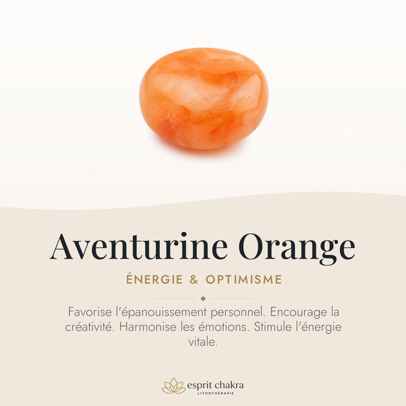Bracelet Aventurine Orange 8 mm – Optimisme Vif