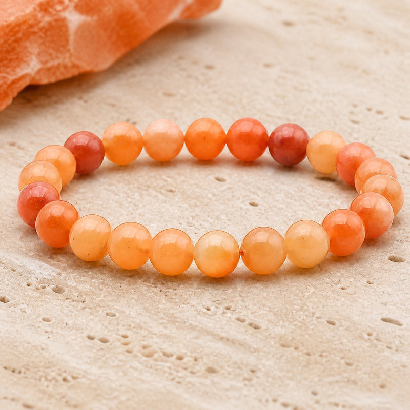 Bracelet Aventurine Orange 8 mm – Optimisme Vif