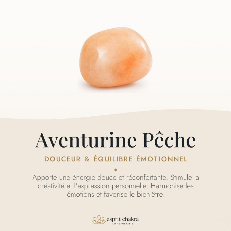 Bracelet Aventurine Pêche 8 mm – Douceur du Cœur
