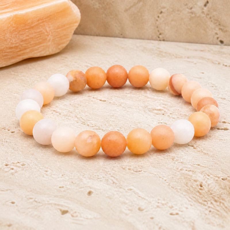 Bracelet Aventurine Pêche 8 mm – Douceur du Cœur