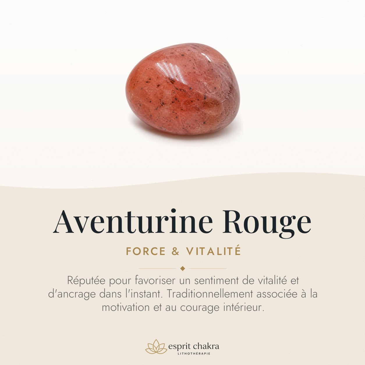 Bracelet Aventurine Rouge 6 mm – Élan de la Volonté — vertus de la pierre