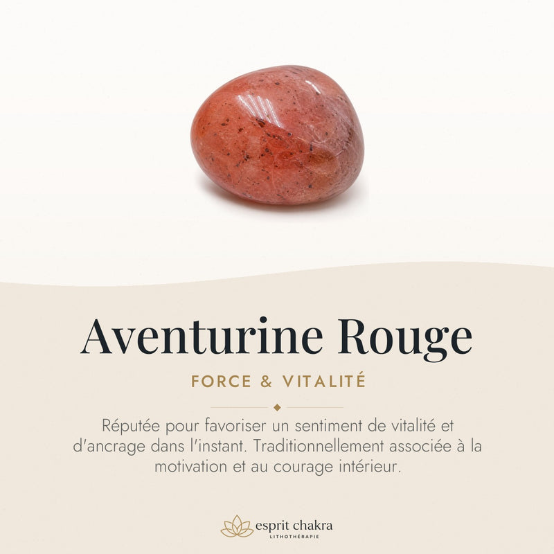 Bracelet Aventurine Rouge 6 mm – Élan de la Volonté