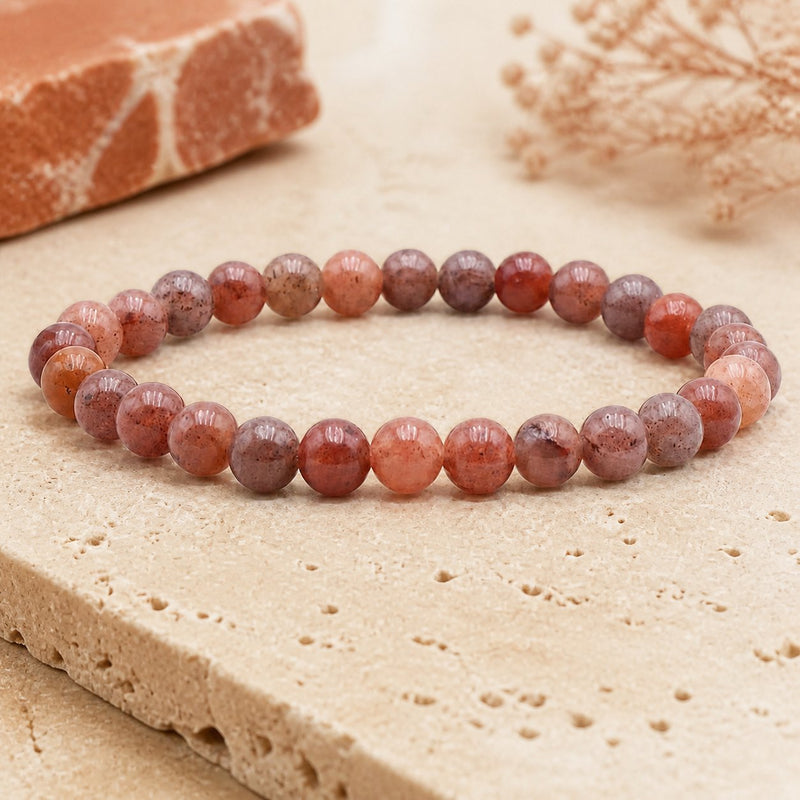 Bracelet Aventurine Rouge 6 mm – Élan de la Volonté