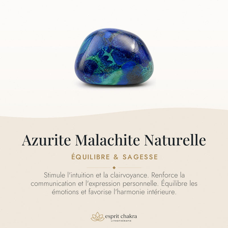Bracelet Azurite Malachite 10 mm – Harmonie Profonde
