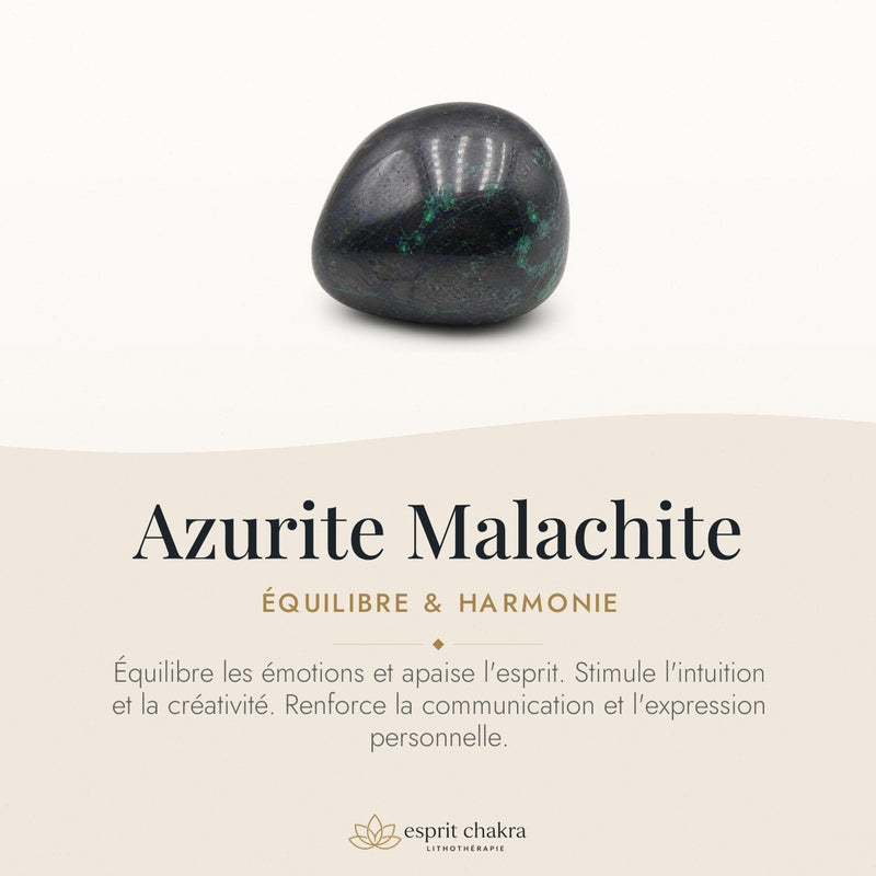 Bracelet Azurite Malachite 10 mm – Transformation Douce