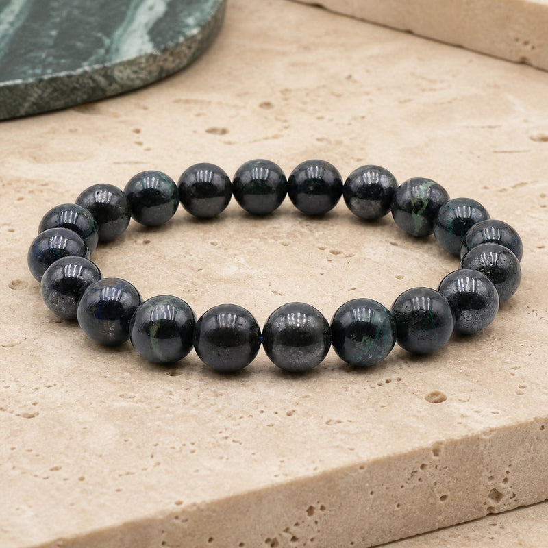 Bracelet Azurite Malachite 10 mm – Transformation Douce